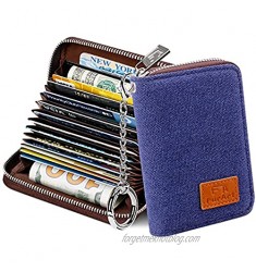 FurArt Credit Card Wallet  Zipper Card Cases Holder for Men Women  RFID Blocking  Key Chain  Compact Size