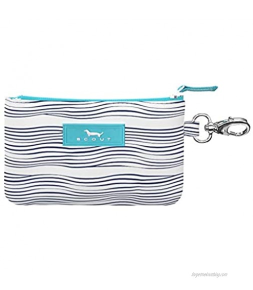 SCOUT IDKase Card Holder Small Card and ID Case for Women Mini Keychain Wallet with Zipper Closure in Call Me Wavy Pattern (Multiple Patterns Available)