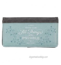 All Things Teal LuxLeather Checkbook Cover - Matthew 19:26