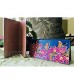 BPLeathercraft Genuine Leather Checkbook Cover the World of Flowers & Butterflies Pattern Embossed. (Blue)