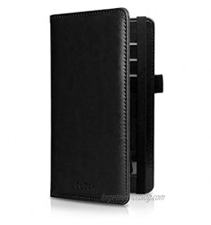 CoBak Checkbook Cover - Premium Leather Check Book Holder Wallet with RFID Blocking Function for Men and Women Black
