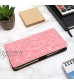 Floral Checkbook Cover for Women Card Holder Wallet for Checks & Credit Cards RFID Blocking (Pink)