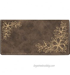 Floral Filigree Laser Engraved Leatherette Checkbook Cover