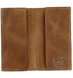 Hide & Drink  Rustic Durable Thick Leather Checkbook Cover  Minimalist Organizer  Wallet  Everyday Accessories  Bifold Checkbook Holder  Handmade Includes 101 Year Warranty :: Bourbon Brown