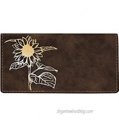 Joyous Sunflower Laser Engraved Leatherette Checkbook Cover
