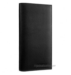LYOOMALL Leather Checkbook & Register Cover Holder Case Slim Wallet For Men & Women