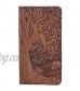 Oberon Design Tree of Life Embossed Genuine Leather Checkbook Cover 3.5x6.5 Inches Saddle Color Made in the USA