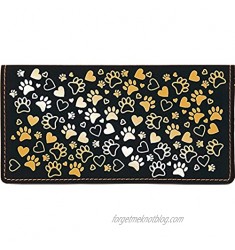 Paw Prints Laser Engraved Leatherette Checkbook Cover