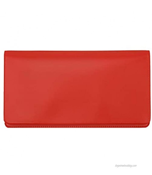 Red Vinyl Checkbook Cover Top Tear Personal Vinyl Checkbook Cover