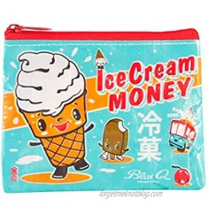 Blue Q Coin Purse  Ice Cream Money. Made from 95% recycled material  the ultimate little zipper bag to corral money  ear buds  gift cards  stamps  vitamins  coins. 3"h x 4"w.