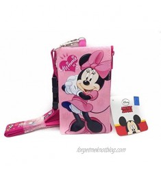 Disney Lanyard with ID Badge Holder Wallet Coin Purse Ticket Key Chain (Minnie Mouse Pink)  5.50" x 3.0"