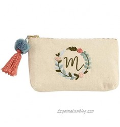 Mud Pie Women's Initial Embroidered Pouch  D