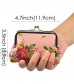 Oyachic 4 Packs Coin Purse Pouch Vintage Change Purse Rose Coin Pouch Cute Change Bag Handbag Small Wallet Christmas Birthday Gift for Women