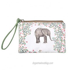 Rantanto Cute Classic Exquisite Canvas Cash Coin Purse  Make Up Bag  Cellphone bag With Handle (BG0001 Flower Elephant)