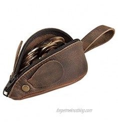 Rustic Leather Mouse Coin Purse Change Pouch Holder Cute Design YKK Zipper Handmade By Nabob Leather - Bourbon Brown