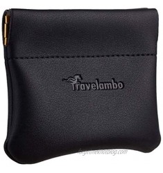 Travelambo Leather Squeeze Coin Purse Pouch Change Holder For Men & Women