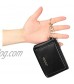 Women's Leather Zipper Coin Purse Small Pouch Change Wallet with Keychain