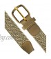Belts.com Leather Covered Buckle Woven Elastic Stretch Belt