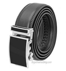 Falari Leather Dress Belt Ratchet Belt Holeless Automatic Buckle Adjustable Size 8001