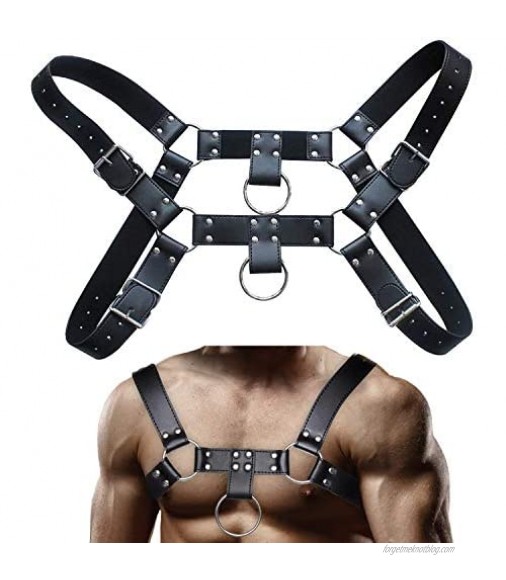 Men's Adjustable Leather Body Chest Harness Belt Shoulder Cage Belt Clubwear Costume