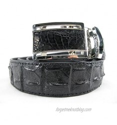 PELGIO Genuine Crocodile Backbone Skin Leather Men's Belt 46 Long Auto Locking