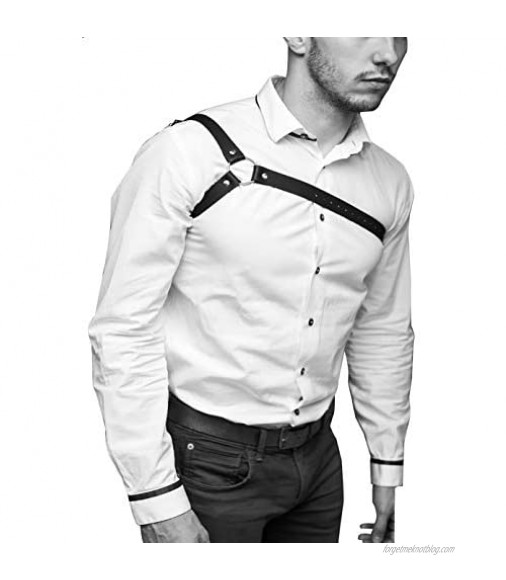 Pinwe Men's Leather Chest Body Harness Belt Adjustable Buckle Straps Club Wear Costume
