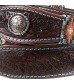 Roper Men's Scalloped Round Dome Concho Tooled Buckle Belt Brown 44