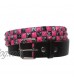 Snap On 1 1/2 Hot pink & Black Checkerboard Punk Rock Studded Belt
