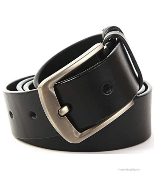 Solid Leather Goods Men's Belt - Full Grain Heavy Duty Leather Belts for Men