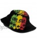 1 Love Music Reggae Rasta Unisex Bucket Hat Summer Travel Beach Sun Hats Outdoor Cap
