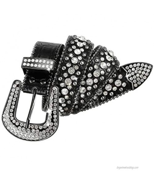 35158 50158 Women's Belts Rhinestone Belt Fashion Western Cowgirl Bling Studded Design Leather Belt