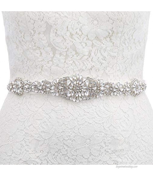 AW BRIDAL Bridal Belt Wedding Belt Handmade Rhinestone Belt Crystal Wedding Sash Belt for Wedding Gown