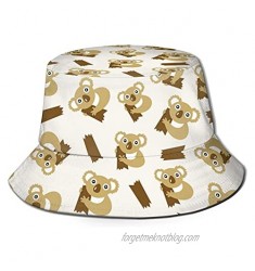 Cute Koalas Bucket Hat Funny Animal Fisherman Hat Summer Hat Beach Hat Print Packable Outdoor Travel for Women Men