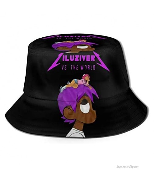 Gerneric Fashion Lil-U-z-i-Vert Funny Pattern Summer Breathable Bucket Hat Fisherman Hat Unisex Black