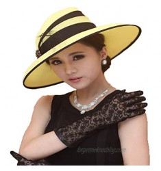 June's Young Women Hat Formal Hats Big Church Dress Hat Wide Brim