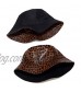 Leopard Print Bucket Hat PU Leather Cheetah Animal Pattern Rain Hats Reversible Packable Fisherman Caps for Women Men