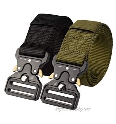 Meikale 2Pack Tactical Belt Military Style Belt 1.5 Nylon Riggers Belts for Men Heavy-Duty Quick-Release Metal Buckle