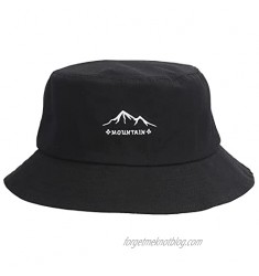 Summer Travel Bucket Beach Sun Hat for Women Men  Unisex Outdoor Boonie Cap Mountain Pattern Breathable Packable