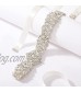 SWEETV Bridal Belt Wedding Dress Belt for Bride Dress with Rhinestones and Crystals Belt for Wedding Gown Plus Size Silver