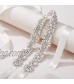 SWEETV Rhinestone Bridal Wedding Belt Sash Crystal Belt for Brides Bridesmaid Women Prom Dress Evening Party Silver