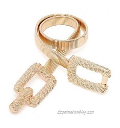 Tanpie Women Skinny Gold Belt Metal Elastic Dress Chain Belts