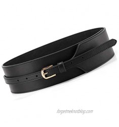 Toptim Women Wide Knotted Belt Design Windbreaker PU Leather Waistbands Simple Wild Belt