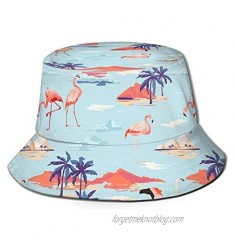 Unisex Flamingo Bucket Hat Cute Unique Print Travel Bucket Hat Summer Fisherman Cap