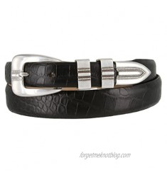 Vincent Silver Genuine Italian Calfskin Leather Designer Dress Belt for Women
