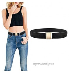 Women Invisible Belt lorgamax Stretch No Show Belt With Metal Flat Buckle for Dress Jeans Pants