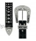 Women Rhinestone Belt Fashion Western Cowgirl Bling Studded Design Cross Concho Leather Belt 1-1/2(38mm) wide