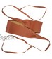 Womens Leather Wide Cinch Belt Waistband Lace Up Wrap Around Obi Bowknot