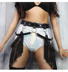 Zoestar Sexy Leather Waist Belt Tassel Punk Harness Metal Body Cage for Women