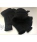 2 Pair Half Finger Gloves Winter Knit Touchscreen Warm Stretchy Mittens Fingerless Gloves in Common Size for Men and Women black