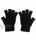 2 Pair Half Finger Gloves Winter Knit Touchscreen Warm Stretchy Mittens Fingerless Gloves in Common Size for Men and Women black